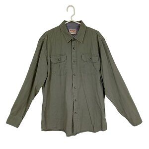Wrangler Authentics Shirt Mens Long Sleeve Size L 100% Cotton Casual Wear
